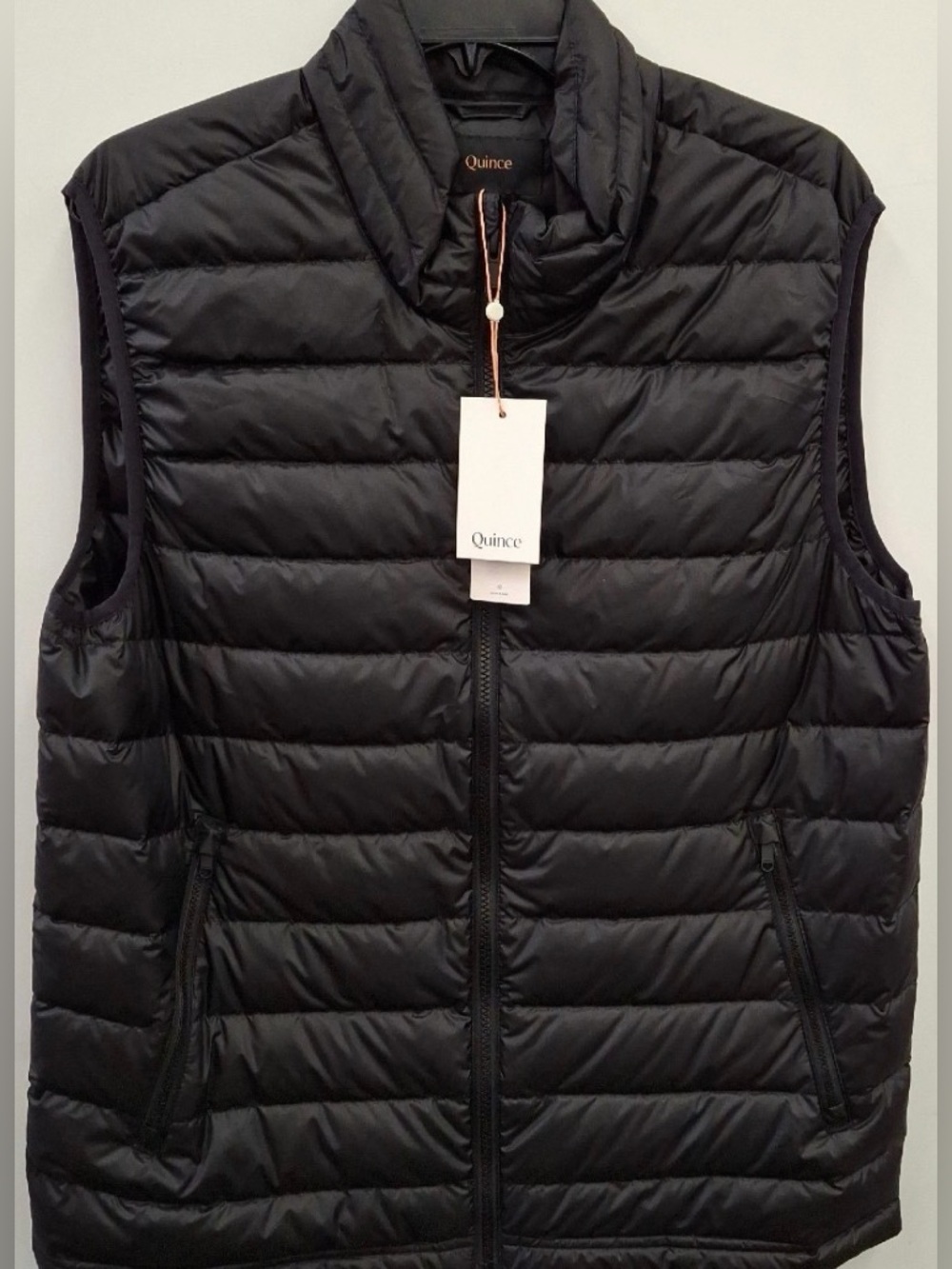 * New Quince Black Quilted Down Fill Puffer Vest SZ Large *